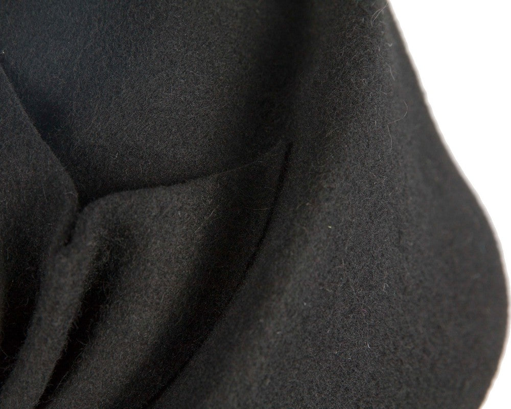 Unique black ladies winter felt fashion hat