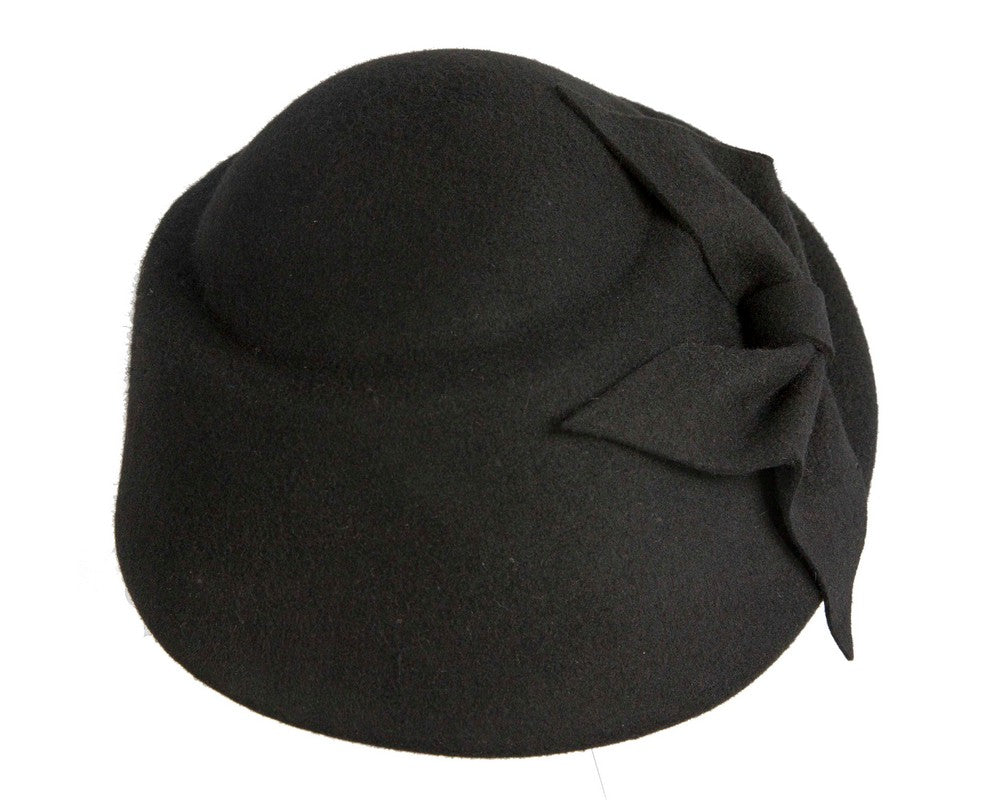 Unique black ladies winter felt fashion hat