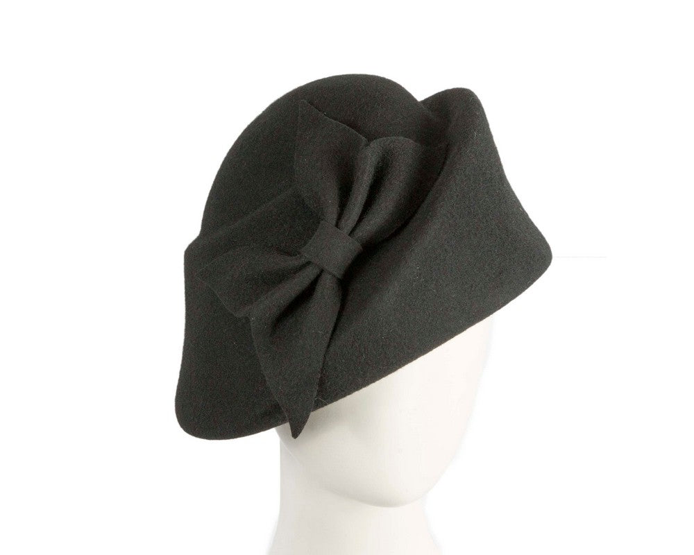 Unique black ladies winter felt fashion hat
