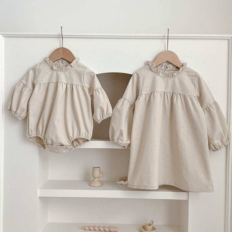 Solid Color Fashion Simple Style Dress & bodysuit